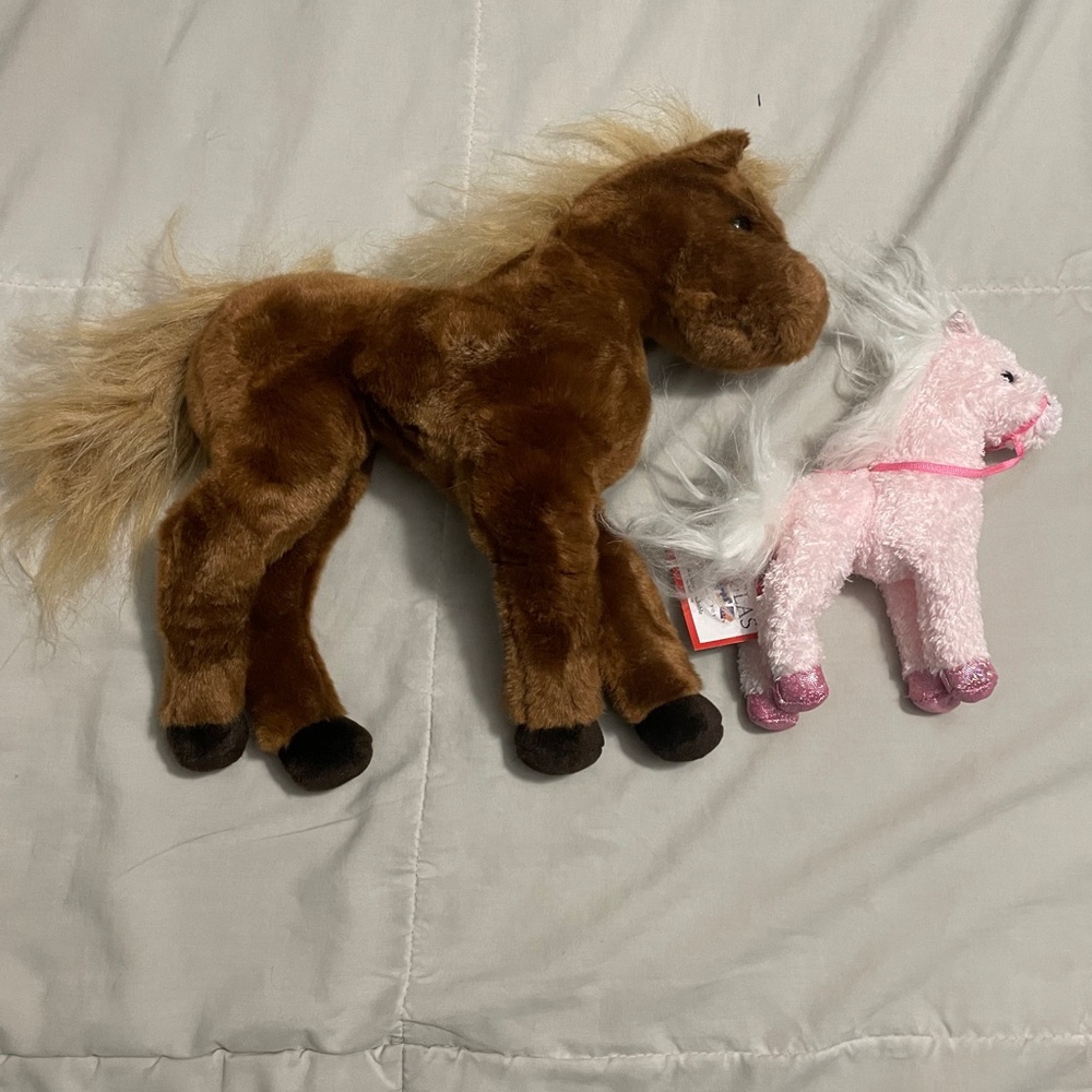 Douglas Plush Horse Toy Set - Brown & Pink - Picture 2 of 4